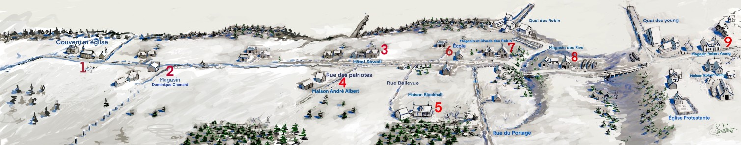 Carte avec les 9 étapes du parcours